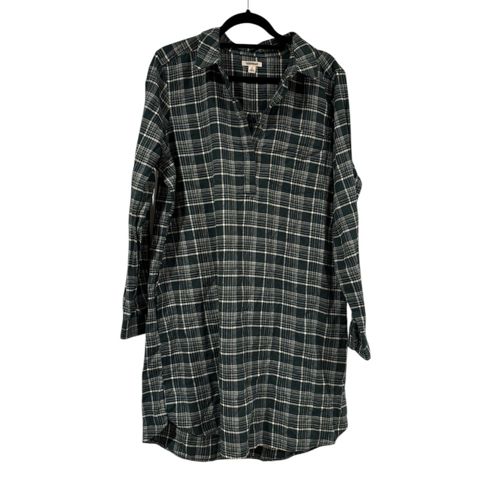 Goodthreads Dark Green Plaid Shirt Dress